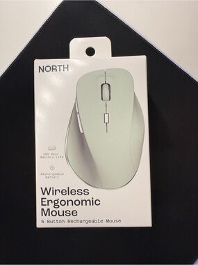 NORTH Wireless Ergonomic Mouse 6 Button Rechargeable Sage Green OS Unisex